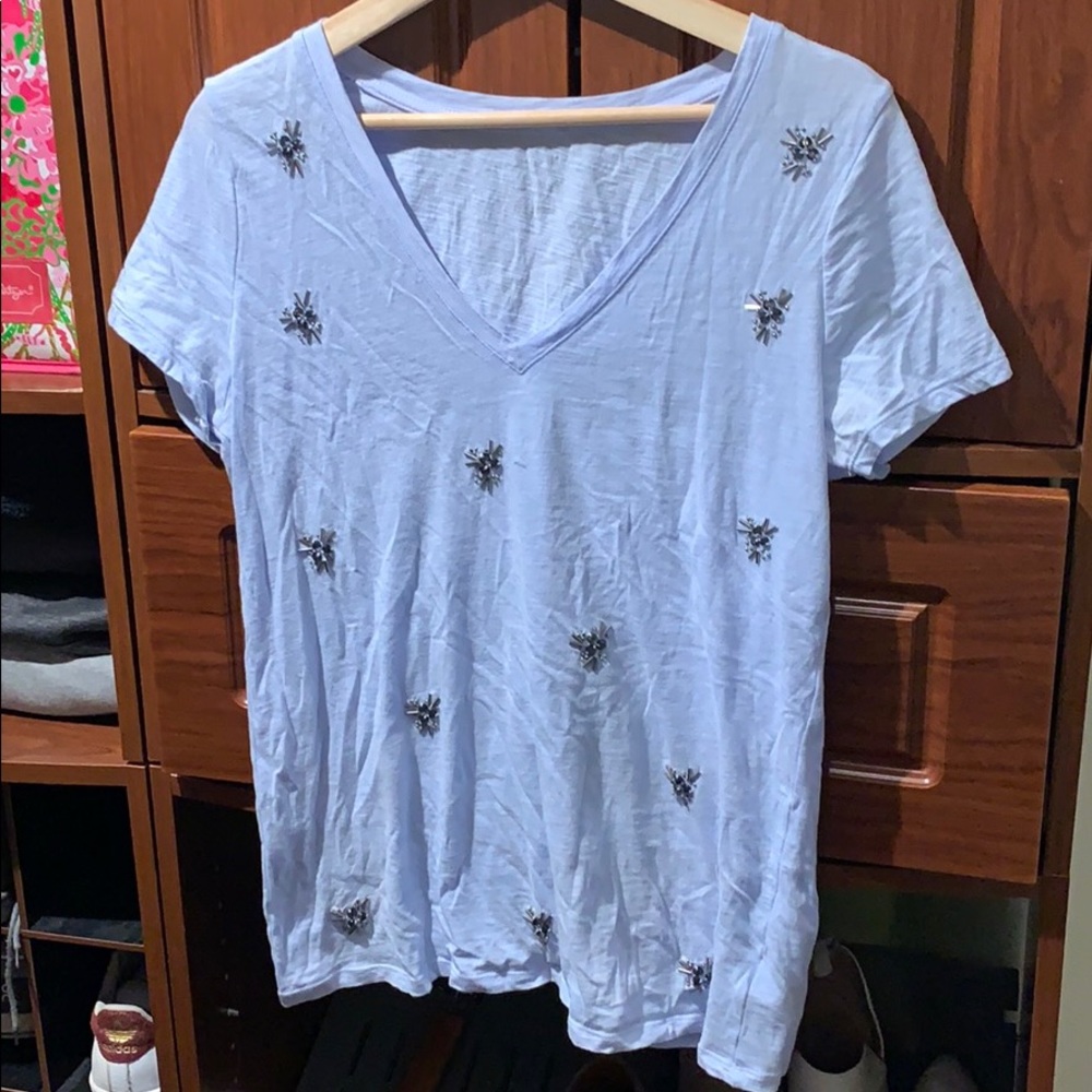 A new day blue tshirt with metallic details